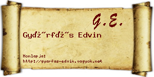 Gyárfás Edvin névjegykártya